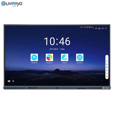 Okul için 16GB Çoklu Dokunmatik LED Dijital Etkileşimli Düz Panel Ekran 75Inch